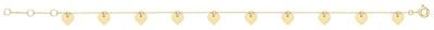 Treasure House Women's 9ct Yellow Gold Heart Charms Bracelet BR627