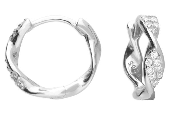 James Moore CME H7202/S Sterling Silver Cubic Zirconia Twist Jewellery