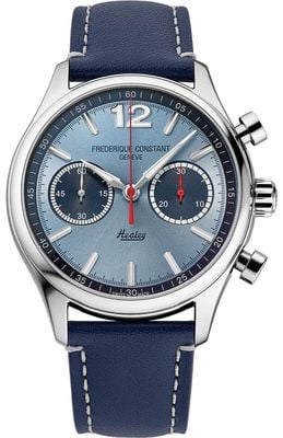 Frederique Constant Vintage Rally Healy Auto Chrono Limited Edition (42mm) Blue Sunray Dial / Blue Leather Strap FC-397HLBN5B6