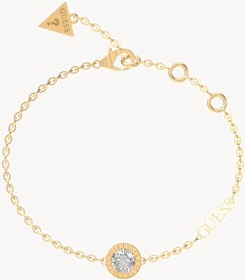 Guess Gold Plated Crystal Charm Bracelet UBB02246YGL
