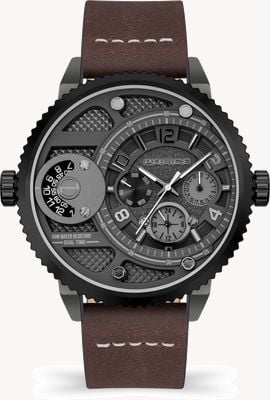 Police RAY (51mm) Black Dial / Brown Leather Strap PEWJF2195242