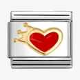 Nomination Classic Heart 18ct Gold & Steel Charm 030207/54