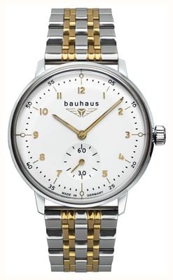 Bauhaus Classic Small-Seconds Quartz (35mm) White Dial / Two-Tone Stainless Steel Bracelet 2037M1