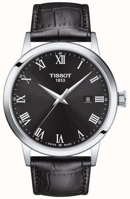 Tissot Classic Dream Quartz (42mm) Black Dial / Black Leather Strap T1294101605300