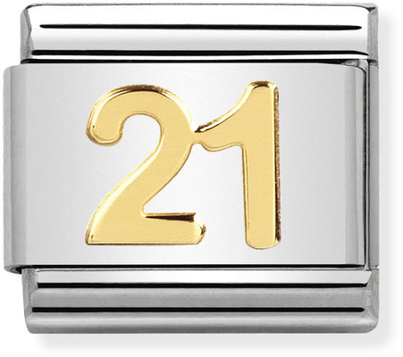 Nomination Classic 21 18ct Gold & Steel Charm 030109/36