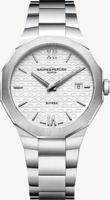Baume & Mercier Riviera Quartz (39mm) White Opaline Dial / Stainless Steel Bracelet 10845