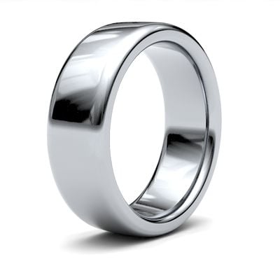 James Moore Wedding Rings | 9ct White Gold | 7mm | Heavy | Soft Court | AG_7LHS-9W