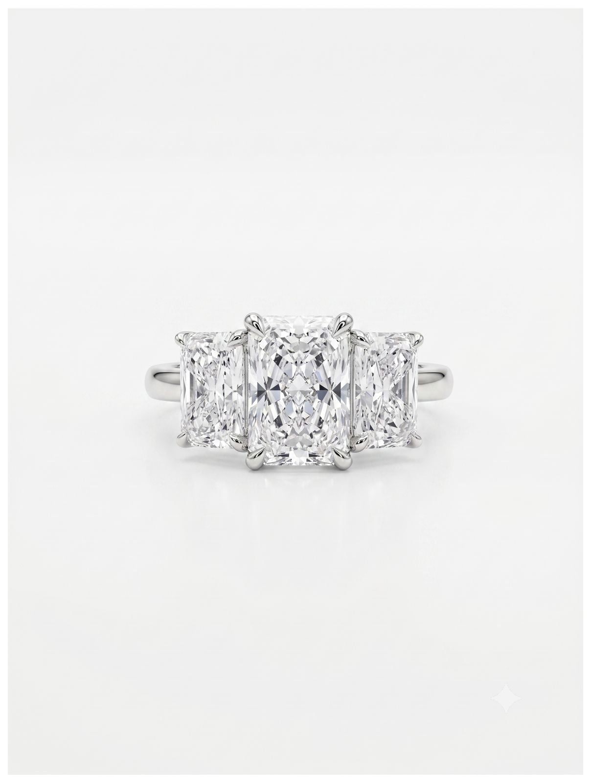 James Moore & Co J12308 Platinum Lab Grown Trilogy Ring Dvs1 Jewellery