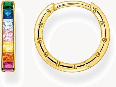Thomas Sabo Sterling Silver | 18K gold Plated | Rainbow Stones | Earrings CR668-996-7