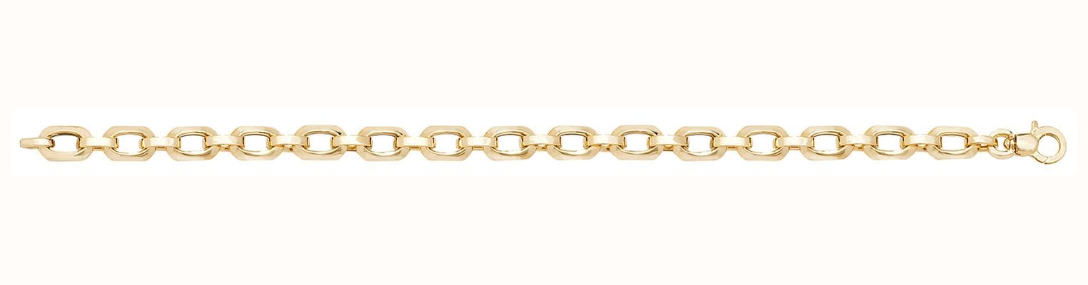 James Moore TH Women's 9ct Yellow Gold 7.5 Inches Hollow Bracelet BR616