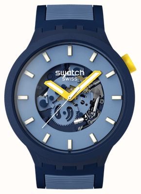 Swatch BELOW THE HORIZON (47mm) Light Blue Open Heart Dial / Dark Blue Silicone Strap SB05N117