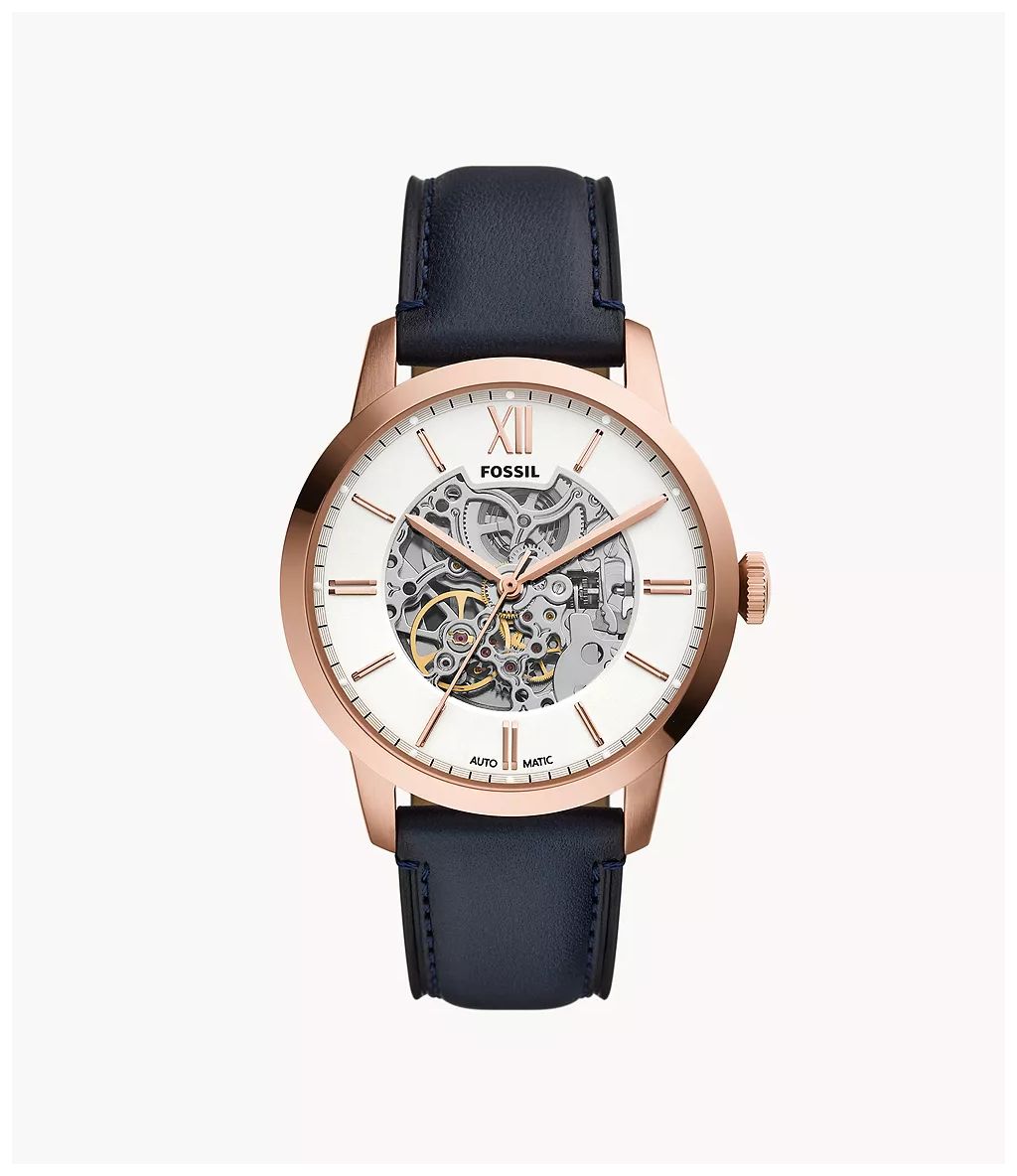 Fossil ME3293 Townsman 44 mm Automatic Navy Leather Watch