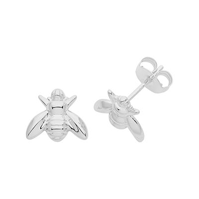Treasure House G51285 Silver Rhodium Plated Bee Stud Jewellery