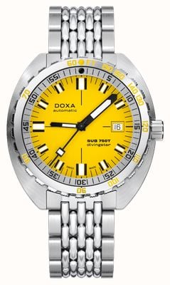 DOXA SUB 750T Divingstar (45mm) Yellow Iconic Dial / Stainless Steel Rice-Grain Bracelet 825.10.361.10