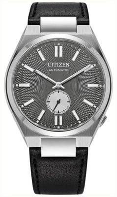 Citizen Tsuyosa Automatic Small-Seconds (40mm) Textured Grey Dial / Black Leather Strap NK5010-01H