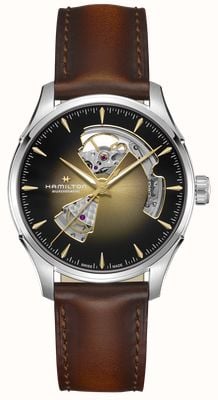 Hamilton Jazzmaster Open-Heart Automatic (40mm) Gold Gradient Dial / Brown Leather Strap H32675501