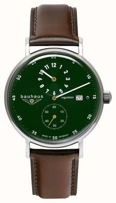 Bauhaus Classic Automatic Regulator (41mm) Green Dial / Brown Leather Strap 21264