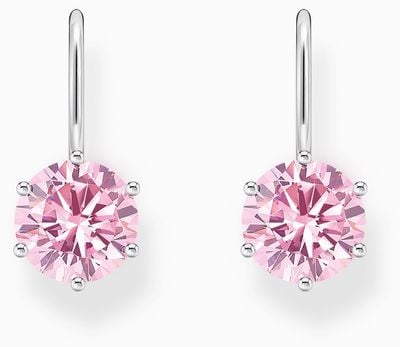 Thomas Sabo Pink Zirconia Sterling Silver Drop Earrings H2287-051-9