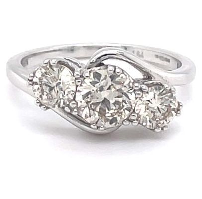 James Moore & Co JM6787 18ct White Gold 1.60ct 3 Stone Twist Jewellery