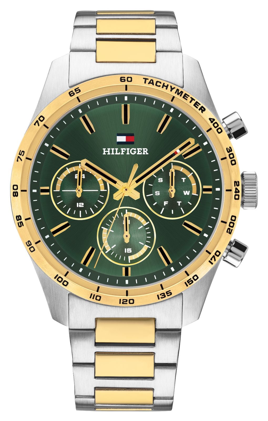 Tommy Hilfiger 1792279 Hampton Green Dial Two Tone Bracelet Watch