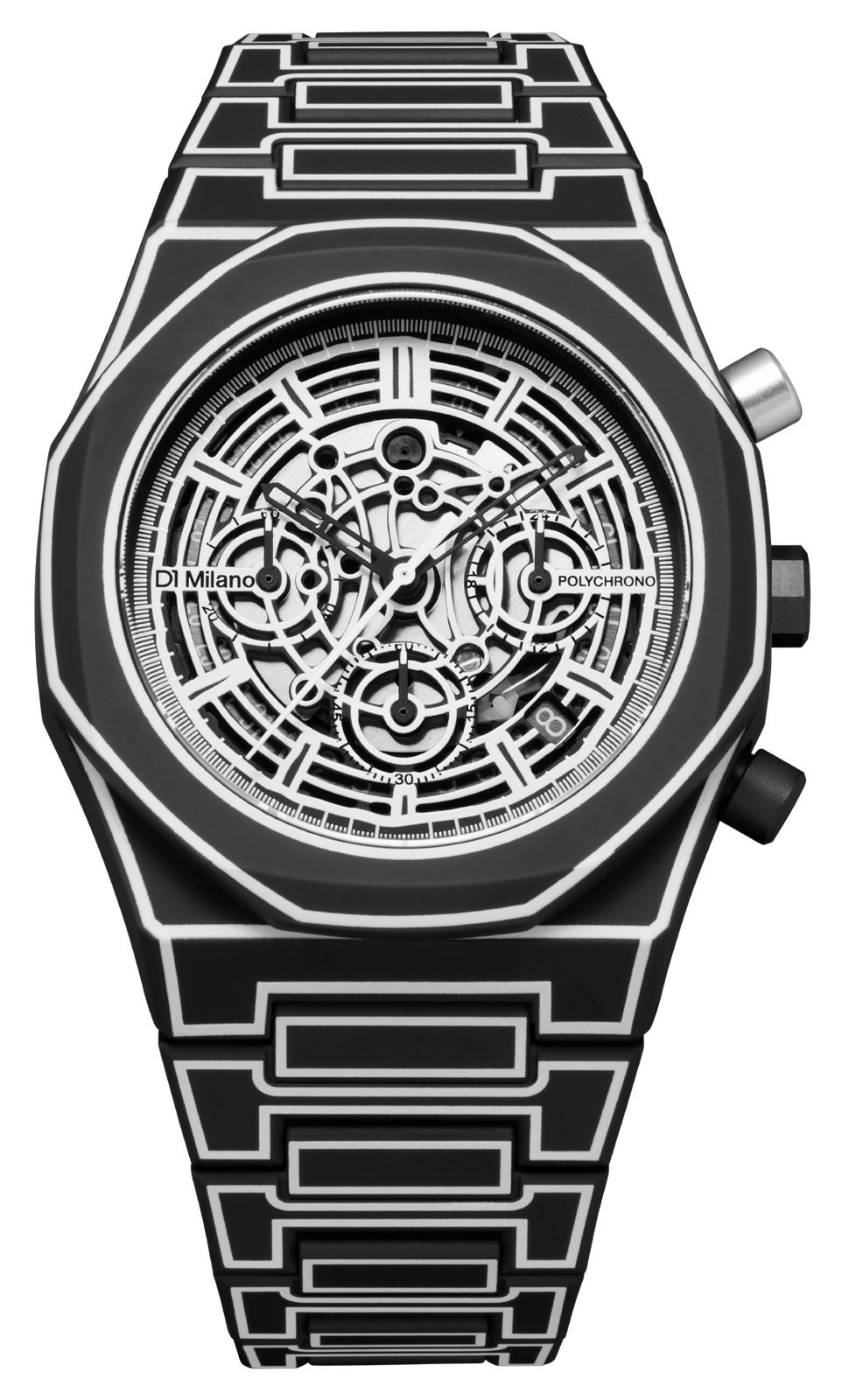 D1 Milano PHBJ14 Polychrono Black Sketch (40.5mm) Skeleton Watch