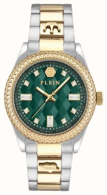 Philipp Plein ROCK COUTURE QUEEN (38mm) Green Dial / Two-Tone Stainless Steel Bracelet PWCDA0524