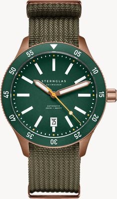 STERNGLAS Marus 2.0 Automatic (42mm) Green Dial / Field Forest Green Nylon Strap S02-MA35-FI05