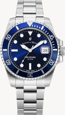 Jacques Du Manoir Pro Scuba (43mm) Blue Dial / Stainless Steel Bracelet JWG02802