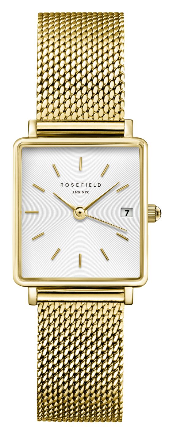 Rosefield QMWMG-Q039 Boxy XS (22mm) White Dial / Gold-Plated Watch
