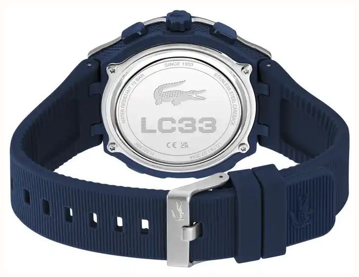 Lacoste Lc33 Dual-Display Multifunction Silver Dial Blue Silicone Strap Watch 2011515 - alternate view 4