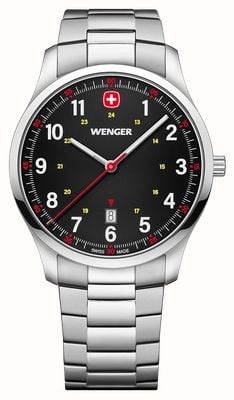 Wenger City Sport Quartz (42mm) Matte Black Dial / Stainless Steel Bracelet 01.1441.131