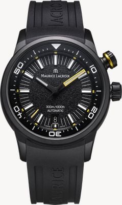 Maurice Lacroix Pontos S Diver Automatic Special Edition (42mm) Black Dial / Black Rubber Strap Watch PT6248-DLB00-330-2