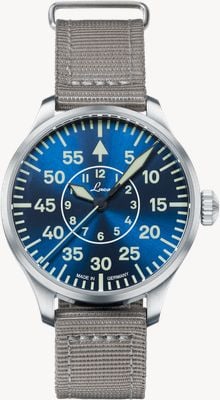 Laco Aachen 'Blaue Stunde' Automatic (39mm) Blue Sunray Dial / Grey Nylon Strap 862103.2