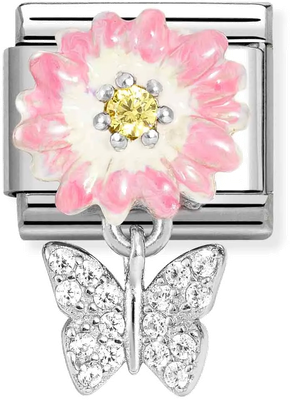 Nomination Classic Pink Daisy Butterfly Charm 331814/08