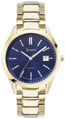 Accurist Men's Everyday Quartz (40mm) Oxford Blue Dial / Gold PVD Stainless Steel Bracelet 74015