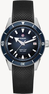 RADO Captain Cook Automatic (39mm) Dark Blue Gradient Dial / Black Rubber Strap Watch R32223229