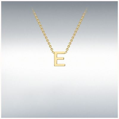 IBB 9ct Yellow Gold Fine Initial Necklace E 1.19.0154