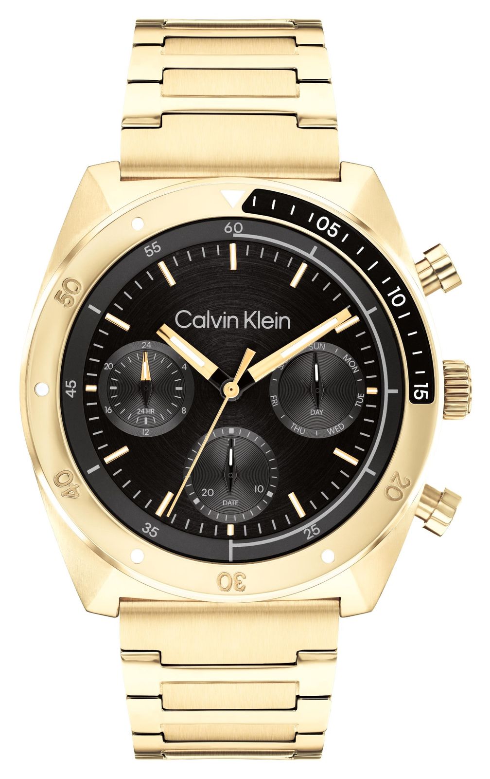 Calvin Klein 25200465 Men's CK Flex (42mm) Black Dial / Gold Watch