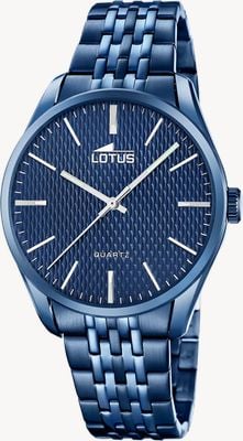 Lotus Minimalist Quartz (42mm) Textured Blue Dial / Blue PVD Stainless Steel Bracelet 19069/1