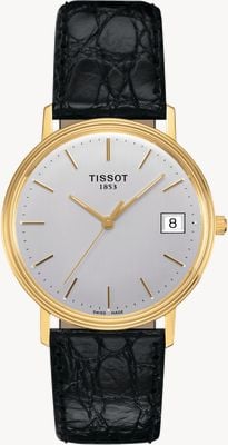 Tissot Goldrun Hesalite 18K Gold Silver Toned Dial T71340131