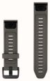 Garmin QuickFit Bands (20mm) Pebble Grey Silicone with Black Hardware - Strap Only 010-14558-00 - alternate view 2