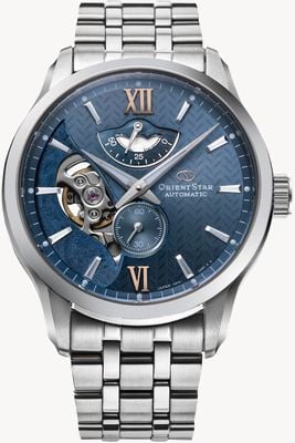Orient Star Layered Skeleton Mechanical (41mm) Blue Dial / Stainless Steel Watch RE-AV0B08L00B