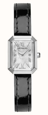 Herbelin Octogône Quartz (20.4mm) Mother-of-Pearl Dial / Black Leather Strap 17446AP101