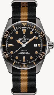 Certina DS Action Diver 43mm Powermatic 80 Titanium Case NATO Strap C0326074805100