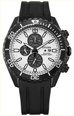 Citizen Eco-Drive Promaster Diver Chronograph (44mm) White Dial / Black Polyurethane Strap C0825-05A