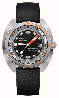 DOXA SUB 300 Ti5 Sharkhunter (42.5mm) Black Iconic Dial / Black Dive Flex Rubber Strap Watch 823.50.101.20 DOXA SUB 300 Ti5 Sharkhunter (42.5mm) Black Iconic Dial / Black Dive Flex Rubber Strap Watch 823.50.101.20