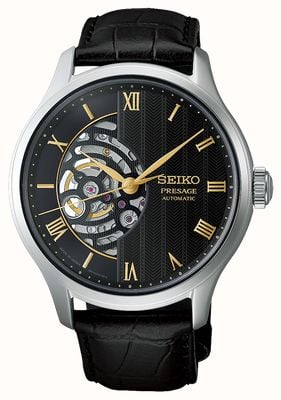 Seiko Presage Japanese Zen Gardens (41.8mm) Moonlight Black Dial / Black Leather Strap HCB008J1
