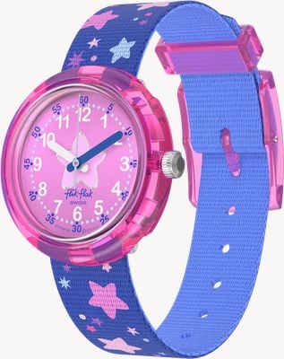 Flik Flak Children's Girls Pink and Purple To The Stars Themed Quartz FPNP190