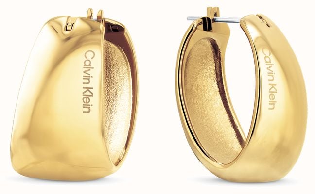 Calvin Klein Women's Modern Purity Hoop Earrings Gold 35000832