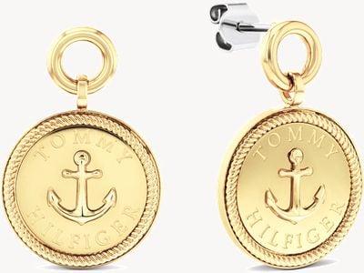 Tommy Hilfiger Nautical Charm Gold-Tone Anchor Earrings 2781032